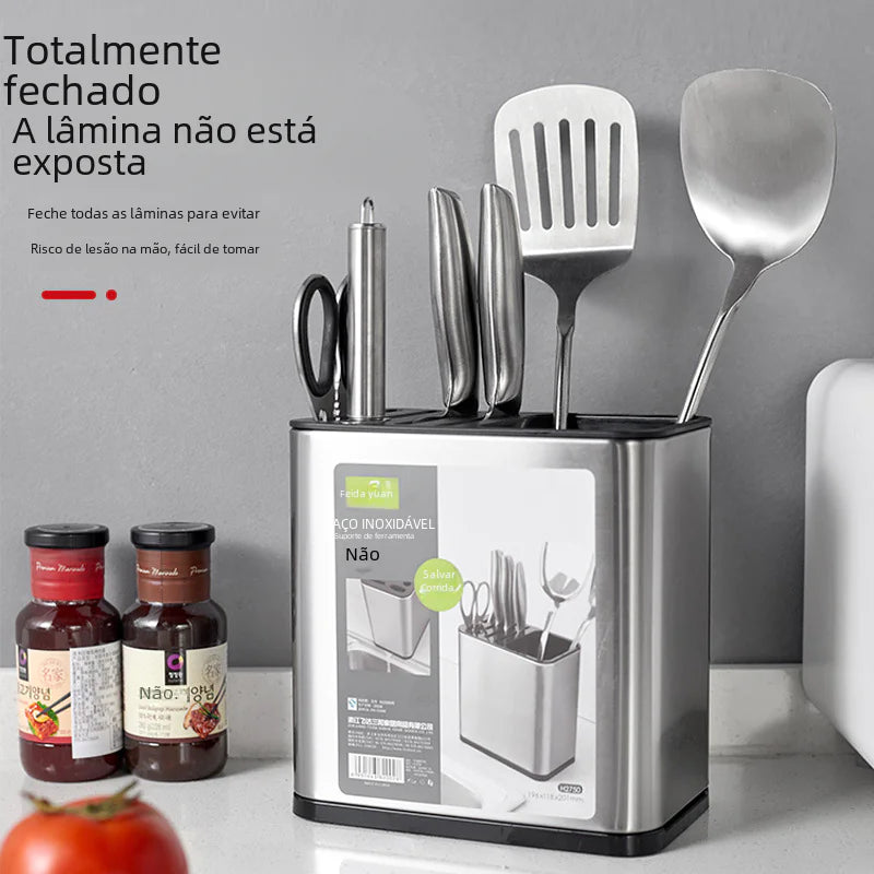 Stainless Steel Knife Holder for Kitchen Storage Wall-Mounted